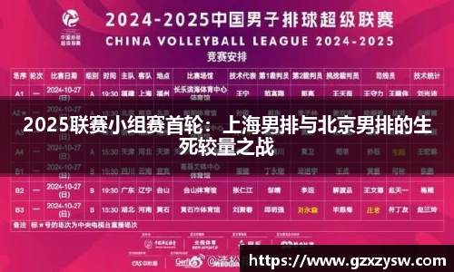 2025联赛小组赛首轮：上海男排与北京男排的生死较量之战